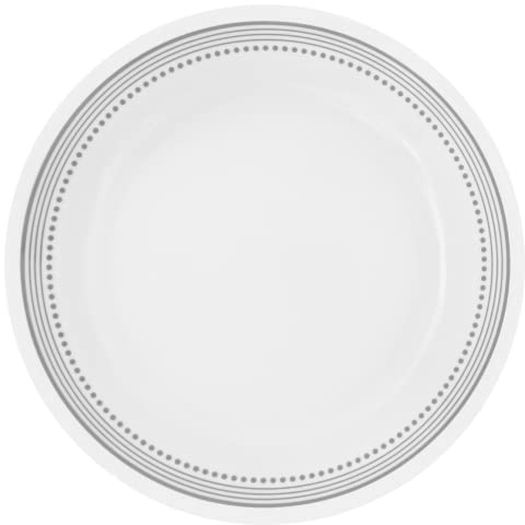 Corelle Dinnerware Set (4pc Set, Mystic Gray)-Set for 4 | Includes 4 x Side Plates | 80% Recycled Glass | 3 X More Durable, Half the Space & Weight of Traditional Ceramic