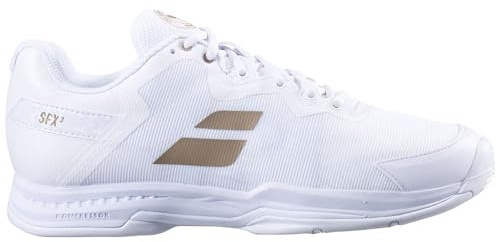 Babolat Unisex Sfx3 Ac Tennis Shoes All-Court Shoes White - Gold, White Gold, 5 UK