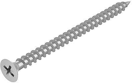 SECCARO Spånskiva skruv 5 x 80 mm, rostfritt stål V2A VA A2, träskruv med full gänga, korssslits/PZ, 100 stycken