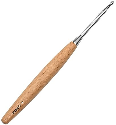 Coopay Beechwood Crochet Hook 4.0 mm, Metal Crochet Hooks Soft Grip, Ergonomic Crochet Hook, Lightweight Crochet Hooks for Arthitic Hands, Hand-Warm Crochet Needle 7/0 UK Size