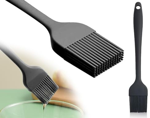 Lhbwhiz Bakborste - Silikon Pensel och Grillborste för Hantverk, Oljeborste (Svart, 21 cm)