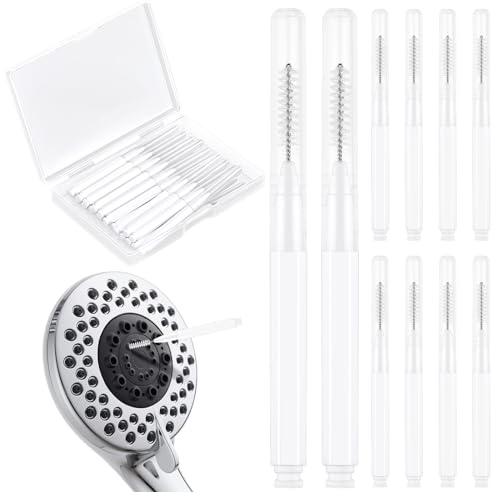 20 cepillos de limpieza de cabezal de ducha, multifuncionales, herramienta de limpieza de agujeros pequeños, boquilla, púas de eliminación de obstrucciones, suministros de limpieza de tamaño de viaje,