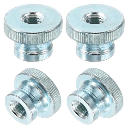 sourcing map Knurled Thumb Nuts, 4Pcs M8 Carbon Steel Nut High Head Through Hole, Light Blue