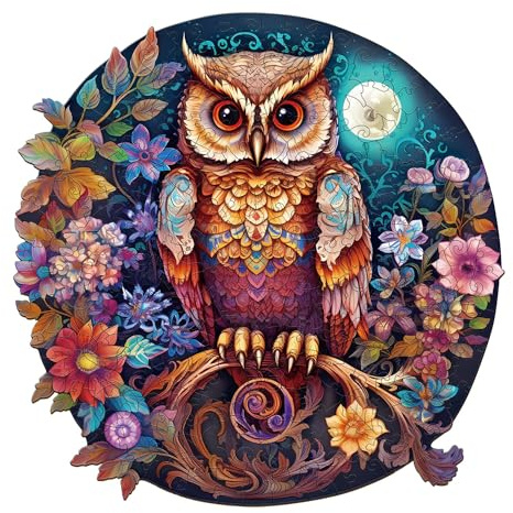 Jigfoxy Puzzle de madera para adultos, rompecabezas de búho para adultos, 270 piezas, L, Animalista, 18+ años, 1-4 jugadores, Jigsaw, PUZZLES, Madera, 34 x 33.9 cm