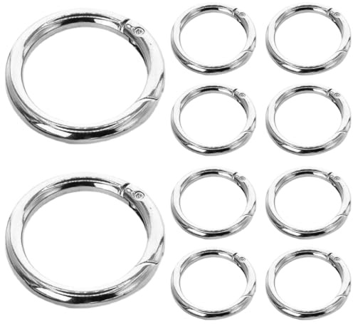 10 Piezas Mosquetón Redondo, 39 mm Anillo de Mosquetón, Broche de Resorte Redondo, Aleación de Zinc Mosquetones Redondos, para Llavero, Bolso, Joyería, Manualidades de Bricolaje