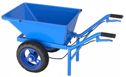 GUAWJRZDP Carriola, Carrello Da Giardino, Carretto Con Freno A Mano, Carrello A 2 Ruote For Carichi Pesanti, Carrelli Da Trasporto, Carrello Con Cassone Ribaltabile, for Prato, Giardinaggio, Blu(With