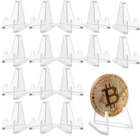 Hsyadazi Set di 16 Cavalletti in Acrilico, Mini Cavalletti Trasparenti per Carte, Orologi da Tasca, Medaglie, Monete E Altro – Versatili e Stabili