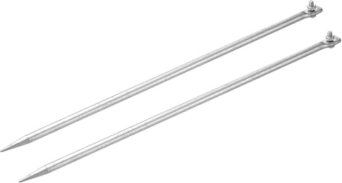 sourcing map 2 Pcs Ground Rod Hot Galvanized Grounding Pin 2ft Straight Single Hole Grounding Stake for Antenna Satellite Dish Electric Fence