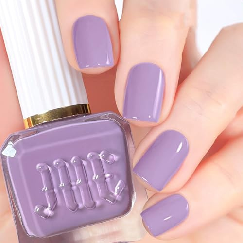 Nail Varnish - Purple Nail Polish Quick Dry - Long Lasting Lavender Breathable Nail Varnish - Chip Resistant Water Based Lilac Nail Polish - No Need Baking Non-Toxic for Women DIY Nail Art