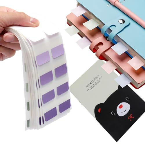 TNSLAND 480 Pestañas Marcadores Adhesivos de índice – Sticky Tabs Transparentes, Colores Pestañas Autoadhesivas para Escuela, Banderas Archivo Oficina y Estudio, Incluye un Pequeño Cuaderno