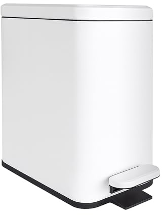 Relaxdays Cestino, 10 Litri, 16 cm di Larghezza, softclose, Pedale, Secchio Interno, Cucina