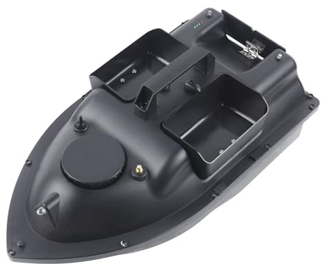 xbdgeyey Bateau de pêche 500 m avec lumières LED, leurre de pêche ABS, bateau à télécommande, hélice à trois feuilles, positionnement de veilleuse, bateau d'appât, pour une utilisation dans les