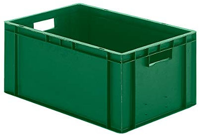 Bac gerbable normes Europe à parois et fond pleins - L x l x h 600 x 400 x 266 mm - vert, lot de 5 - bac en plastique bac gerbable bacs gerbables conteneur de stockage conteneur en plastique Bac de