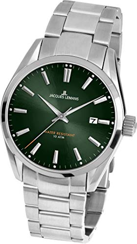 JACQUES LEMANS Herrenuhr Derby Metallband massiv Edelstahl 1-1859H