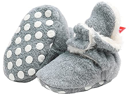 EDOTON Stivali Invernali per Neonato Unisex Fondo Morbido Antiscivolo Stivali da Neve Bambino Cotone Piatto Pelliccia Calzino Bootie Regolabile
