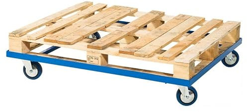 Pallet Dolly, Blue Trolley on Wheels for Euro or UK Pallets (1200 x 1000 (mm) UK)