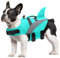 Oslueidy Gilet de Sauvetage pour Chien Haute Flottabilité, Gilet de Sauvetage pour Chien de Requin Réfléchissant Gilet de Sécurité pour Animaux de Compagnie Maillot de Bain Gilet (Bleu, XS)