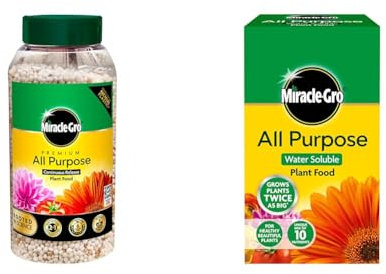 Miracle-Gro Continuous Release All Purpose Plant Food, 900G & All Purpose Soluble Plant Food, 1 kg