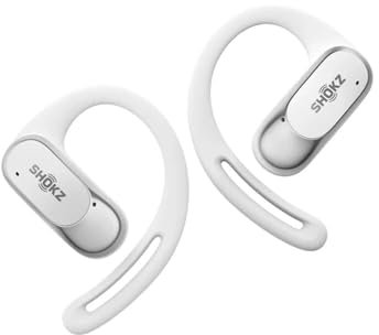 SHOKZ OpenFit Air Open-Ear-Design Bluetooth Kopfhörer mit 28 Stunden Wiedergabezeit | Farbe: Weiß