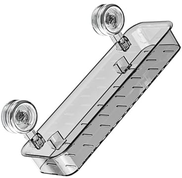 Organizer salvaspazio con montaggio a ventosa, impermeabile, mensola per vasca da bagno per articoli da toeletta di grande capacità, mensola a parete moderna con ventosa