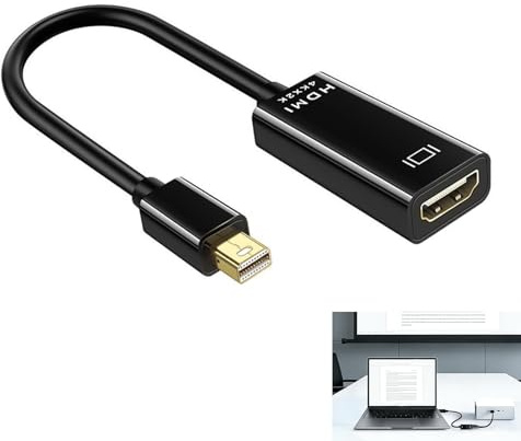 Adattatore Mini DisplayPort a HDMI, adattatore Thunderbolt a HDMI 4K@30Hz, compatibile con Thunderbolt 1/2, uscita audio video a schermo TV o proiettore, modalità specchio ed esteso, per iMac Surface