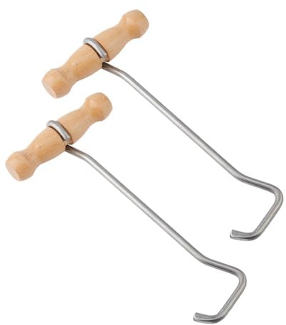 DICOSMETIC 2 ganci ed estrattori per stivali lunghi 21,5 cm, in acciaio inox, con manico in legno, per uomini e donne, stivali da ranch, camera di sella, casa garage