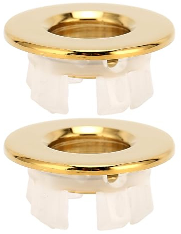 BTOSEP Anello di troppopieno in ottone per lavello decorativo in rame, inserto per lavelli da bagno, 2 pezzi