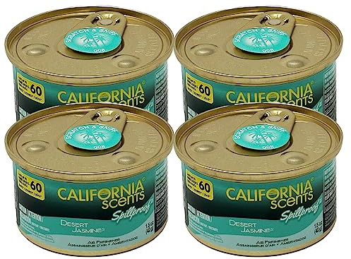 California Scents Spillproof Organic Air Freshener, Desert Jasmine, 1.5 Ounce Canister (Pack of 4)