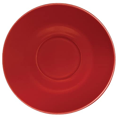 Olympia Coffee Saucer Red, Stoneware 158mm (12 Pack) - Small Dessert, Tea Plates, Oven and Dishwasher Safe GL047