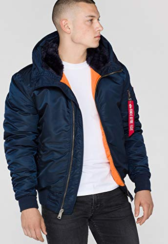 Alpha Industries MA-1 Giacca bomber con cappuccio da Uomo Rep.Blue
