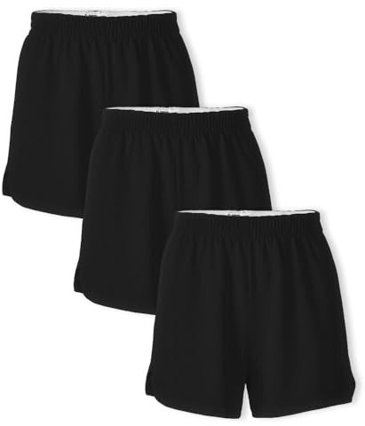 Soffe Girls' Authentic Cheer Shorts, 2.75 Inseam, Black, X-Small (3-Pack)