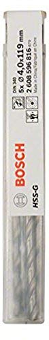 Bosch 5x PRO Metal HSS-G Twist Drill Bit Long Length (for Non-ferrous metals, Steel, Ø 4,00 mm, Professional Accessory Rotary Drill/Drivers)