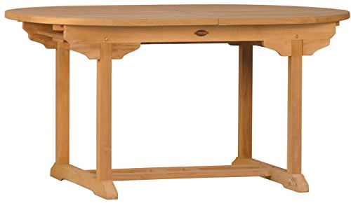 Kai Wiechmann Gartentisch Teak ausziehbar ovaler Tisch Garten Terrasse Massivholz Ausziehtisch 150 x 100 cm Premium wetterfest