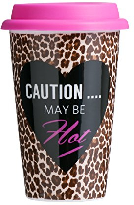 Premier Housewares Leopard Travel Mug, Multi-Colour