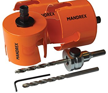 Mandrex | Lochsägen Starter Set SuperXcut mit One Klick Aufnahme für Holz, MDF, Gipskarton & PVC Ø 60, 68 & 80 mm | MX200053B