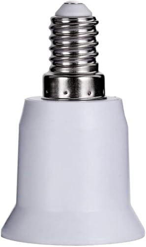 CABLEPELADO Adaptador E27 a E14 | Adaptador conversor de montura 14 a casquillo E27 | Apto para lámparas LED halógenas y de ahorro | Plástico | 1 unidad