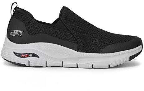 Skechers Arch Fit Banlin, Zapatillas para Hombre, Negro Blanco, 44 EU