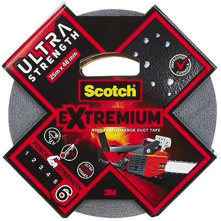 Scotch Extremium Gewebeband Ultra, Hochleistungs-Klebeband, 25 m x 48 mm - Panzertape, Maximale Haftkraft für die Anspruchsvollsten Reparaturen, Wasserdichtes, Wetterfestes Reparaturband