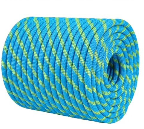 Glfcai 1/2 Inch Arborist Rigging Rope (150 Ft) | 9,000 lbs MBS Double Braid Polyester Bull Rope | ASTM F2116 Certified Static Line for Tree Removal, Heavy Limb Lowering & Utility Hoisting - Blue