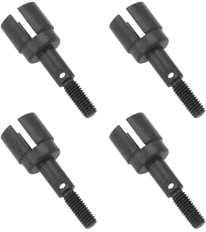 Create idea 4 ejes de rueda de metal para coche RC 02033, eje de transmisión de rueda de coche RC compatible con HSP 1/10 94108 94111 94123, color negro