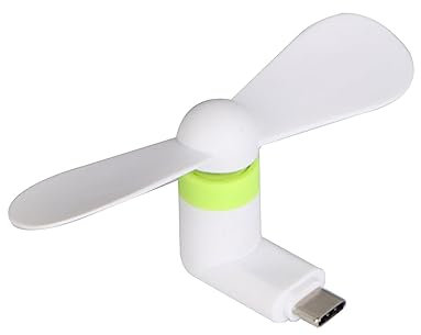 MinkeyBear Ventilateur USB C : portable, design à clipser, 3 vitesses, fonctionnement silencieux, convient pour téléphones, tablettes et ordinateurs portables