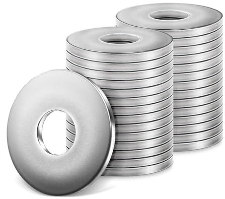 Rondelles Metal M6, Rondelles Plates 80 Pièces, Rondelle Inox M6 x 18mm, Rondelle en 304 Acier Inoxydable DIN9021 / ISO7093, Rondelles pour Vis et écrous