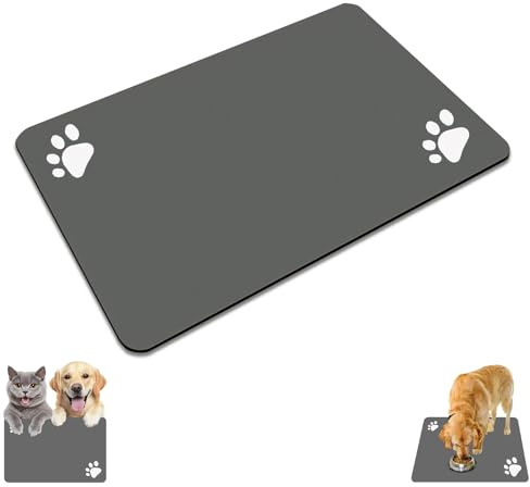 60x40cm Haustiere Unterlage Futterunterlage Hund rutschfest Saugfähige Schnelltrocknende Silikon Matte Futternapf Hundenapf wasserdichte Katzennapf Napfunterlage