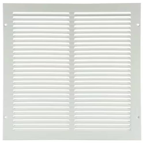 Steel Return Air Grille by Hathoro | Vent Cover Grill for Sidewall and Ceiling | HVAC Cold Air Intake Grille | 45 Degree Louvered | One-Way - White (14W x 14H [Duct Opening])