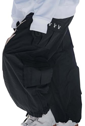 Vhersily Pantalon de ski pour homme, femme, baggy de snowboard large, pantalon de neige, surdimensionné, multi-poches, imperméable, coupe-vent, respirant, chaud, randonnée, hiver, pantalon de chasse