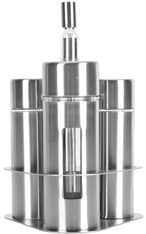 Shaker per spezie in acciaio inossidabile 304 con finestra di visualizzazione, shaker per pepe e sale per casa, ristorante e barbecue, shaker per condimenti trasparente per, (3 Testa)