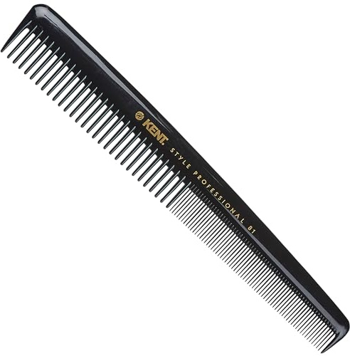 Kent SPC81 Salon-Style Dressing Cutting Comb with Wide and Fine Teeth - Professional Barber Haircut Comb for Styling and Teasing for All Hair Types - Kent Quality Barber Supplies