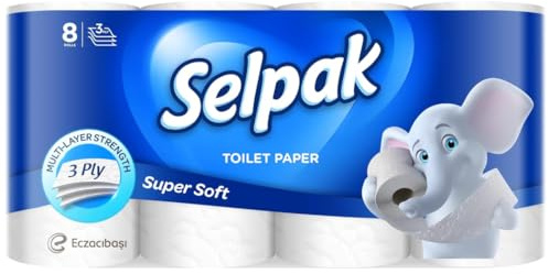 Selpak Professional Toilet Roll - 72 Rolls of Toilet Paper - Luxuriously Soft, Gentle and Hypoallergenic 3 ply Toilet Rolls - Sustainable Toilet Tissue - Dermatologically Tested Loo Roll