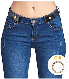 Invisible No Buckle Belt Ladies Elastic Belt for Women Men Adjustable Stretch Waist Belt Jeans Belt, 03-blue, Suit Waist 30inch-48inch