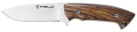 IFIELD Workout EL29112 Sportjagdmesser, 11,5cm MOVA-Klinge, Cocobolo, Gesamtlänge 23,5cm, inkl. brauner Ledertasche, Campinggerät zum Angeln, Jagen, Sport treiben